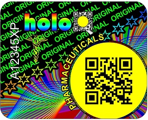 Pharmaceuticals holoQR label