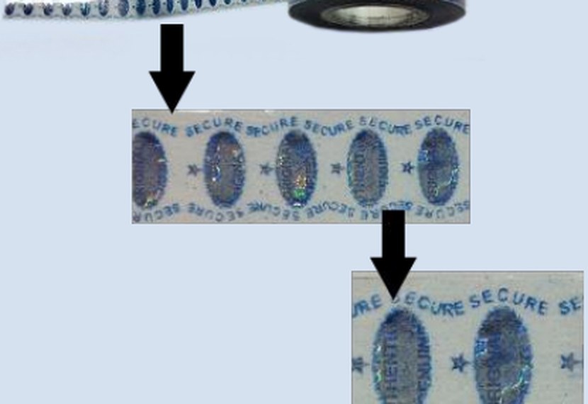 De-metallised hologram production sequence