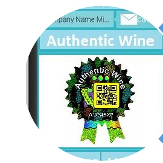 holoTRUE app concept verifying an Authentic Wine hologram label